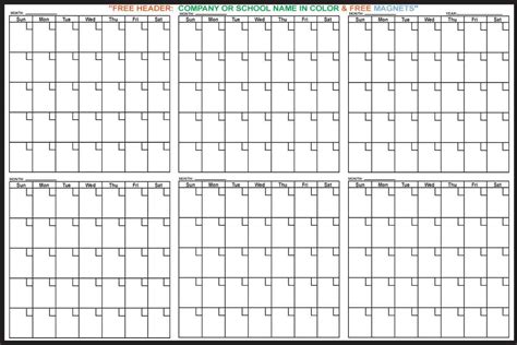 Free Calender 6 Monthly Example Calendar Printable
