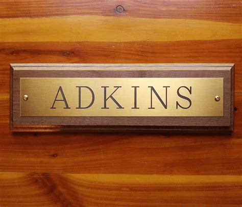 Engraved Brass Name Plate On Solid Walnut Wood Plaque Starting At