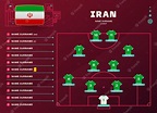 Premium Vector | Iran lineup world football 2022 tournament final stage ...