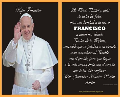 Yo Amo A Cristo I Love Christ Oración Por El Papa Francisco