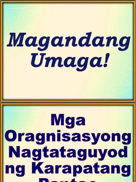 Lesson 34 Mga Organisasyong Nagtataguyod Ng Karapatang Pantao Pdf