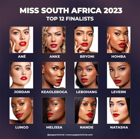 Miss South Africa 2023 Meet The Top 12 Finalists