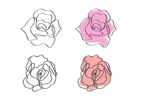 Continues Line Art Roses Flowers Drawing Graphic By Subujayd · Creative