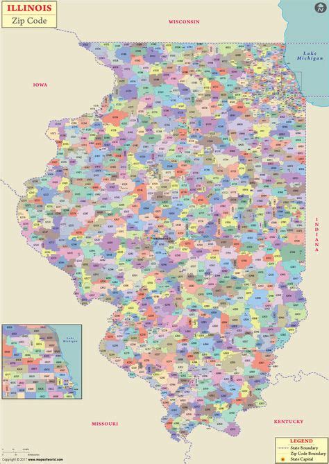 Illinois Zip Code Map Illinois Postal Code With Images Zip Code