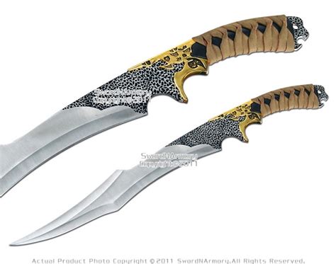 Dual Flurry Fantasy Short Swords Dagger W Plaque