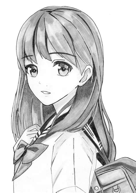 Image of pin by mehwish jamil on cute in 2019 anime drawings for. Drawing Anime School Girl With Pencil by DrawingTimeWithMe | Anime drawings, Anime drawings ...
