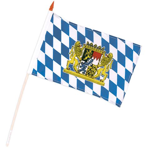 Bavaria Flag With National Coat Of Arms 15 X 20 Cm 6 X 8 Inches