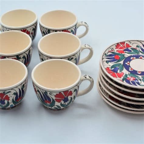 X Ceramic Espresso Cups And Saucers Set Handmade Turkish Etsy