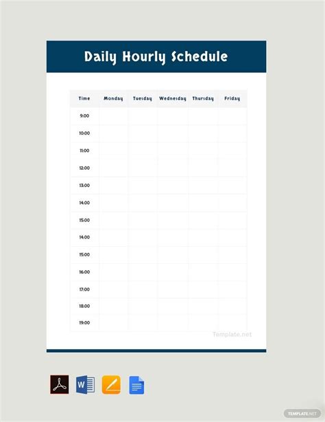 Daily Schedule Chart Template