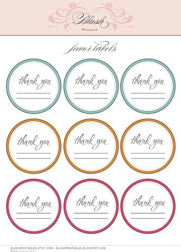 Making a custom gift tag template is a fairly easy process. printable thank you labels | Printable and editable favor ...