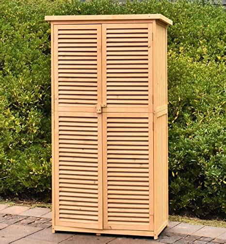 Titimo 63 Outdoor Garden Storage Shed Wooden Shutter