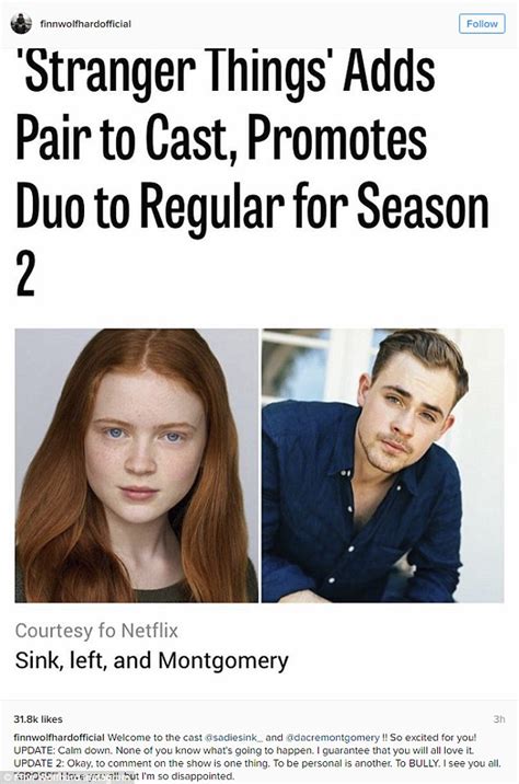 Netflixs Stranger Things Adds Sadie Sink And Dacre Montgomery To The