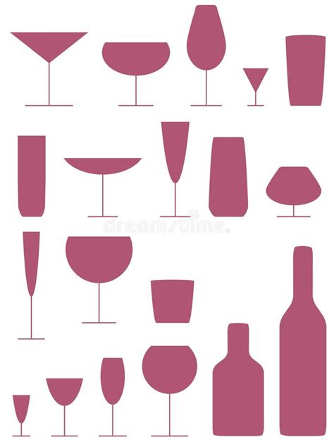 Types Of Wine And Glasses Stock Vector Illustration Of Drink 42181117