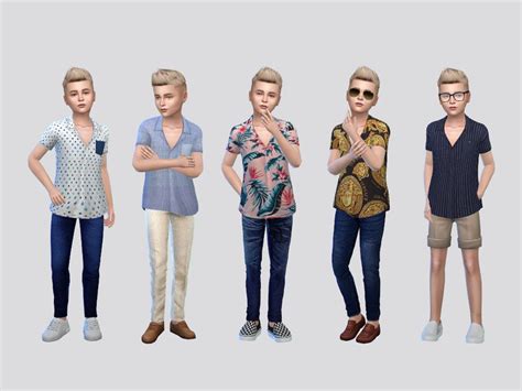Sims 4 — Abrigo Casual Shirt Boys S By Mclaynesims — Tsr Exclusive
