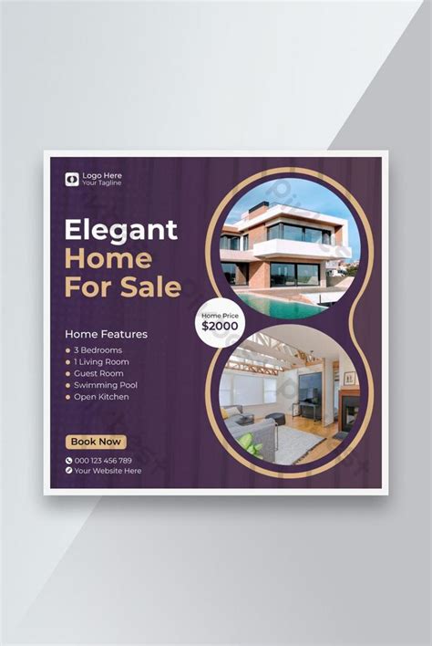 Real Estate Home For Sale Social Media Post Template Ai Free Download