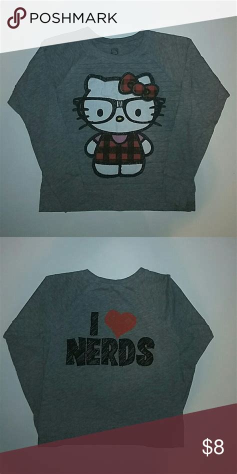 i ️ nerds hello kitty tshirt size small cat tshirt hello kitty nerd