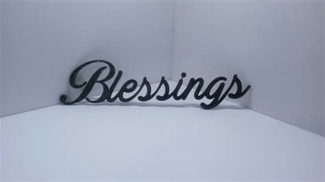 Blessings Cursive Script Word Art Wall Hanging Sign Plaque