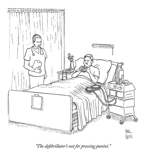 Patient Eating Sandwich In Hospital Bed Drawing By Paul Noth Fine Art