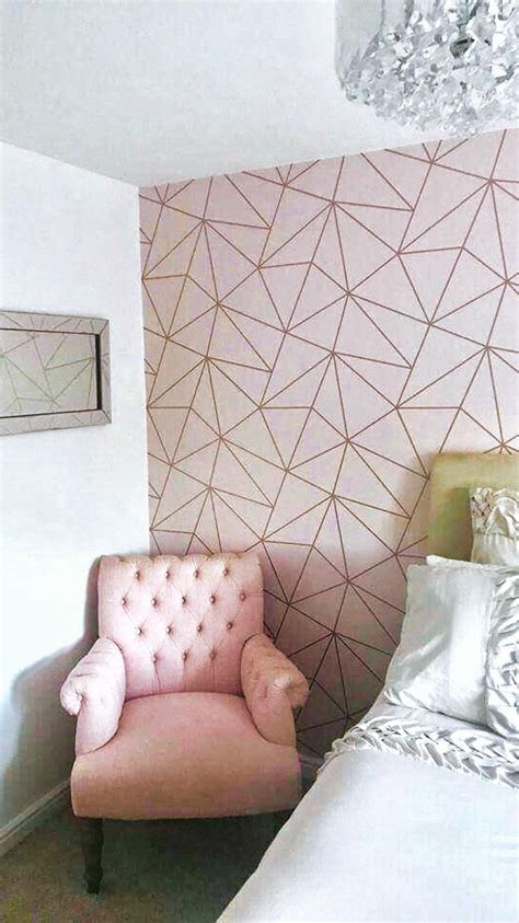Zara Shimmer Metallic Wallpaper In Soft Pink And Rose Gold Pink Bedroom