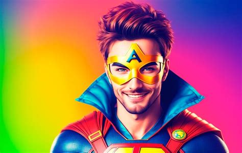 Premium Ai Image Portrait Of A Handsome Young Man In Superhero Costume