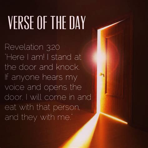 Verse Of The Day Revelation 320 Niv Here I Am I Stand At The Door