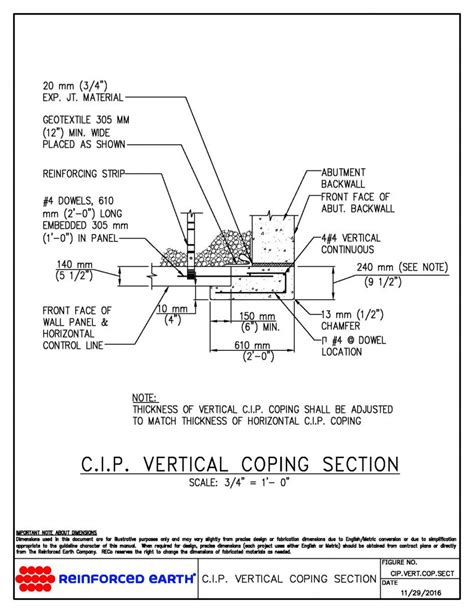 Coping Cip Vertical Section Reinforced Earth