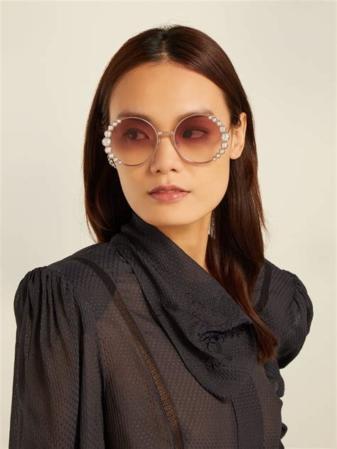 Fendi Crystal Embellished Round Frame Sunglasses Sunglasses Trends For 2019 Popsugar Fashion
