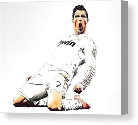 Cristiano Ronaldo Watercolor Strokes Pixel Art 150 Canvas Print