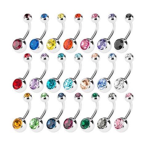 Belly Button Rings Kit 14g 30pcs In 2021 Body Jewelry Piercing Belly Button Rings Body