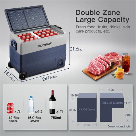 bodegacooler portable fridge 64qt 60l12v dual zone