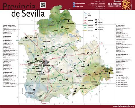 Mapa De La Provincia Rutas Turismo De La Provincia De Sevilla