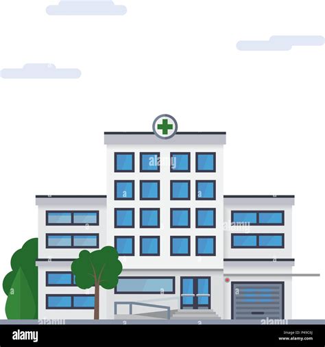 Isolated Vector Icon Of Modern Hospital Building Stock Vector Image