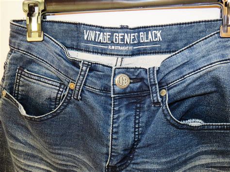 Mens Gbs Vintage Genes Black Slim Straight Fit Dark Gem