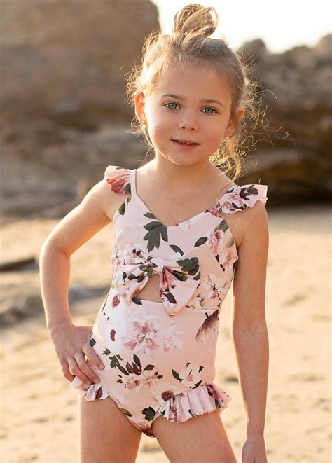 Marina Swimsuit In Dusty Pink Spring Floral In 2021 Little Girl