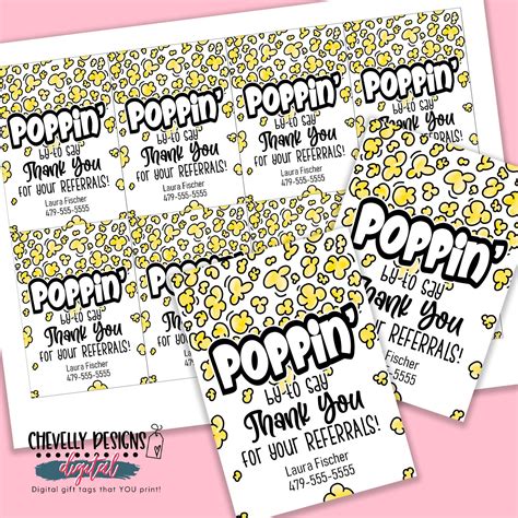 Editable Poppin By To Say Thank You Referral T Tags Printable