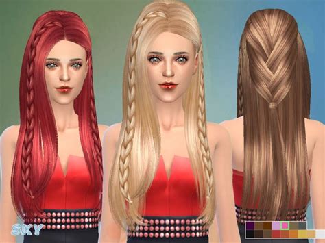 The Sims Resource Fashion Braided Hairstyle 233 By Skysims ~ Sims 4