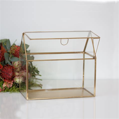 Ginger ray glass box with metallic gold hearts 161pc. birdcage card box