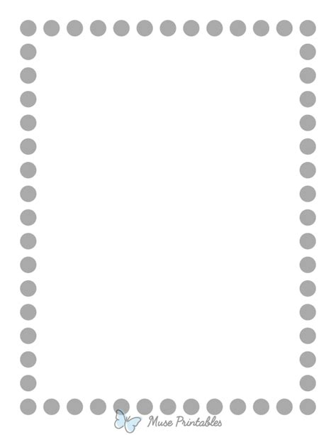Printable Gray Thick Dotted Line Page Border