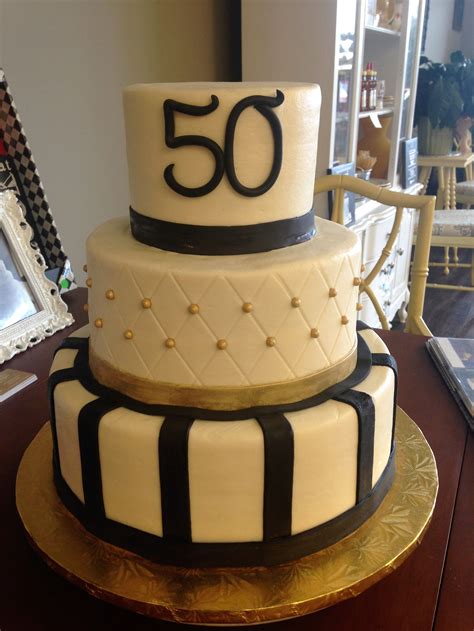 Gold And Black 50th Birthday Cake Birthday Cakes For Men Birthday Cake With Photo 60th