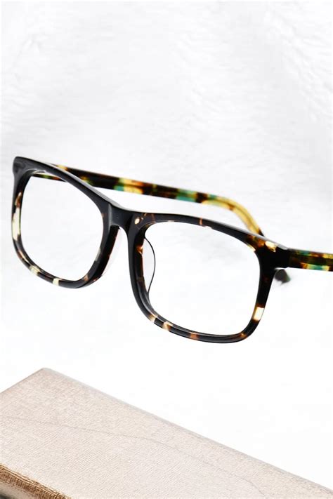 H5083 Rectangle Tortoise Eyeglasses Frames Leoptique