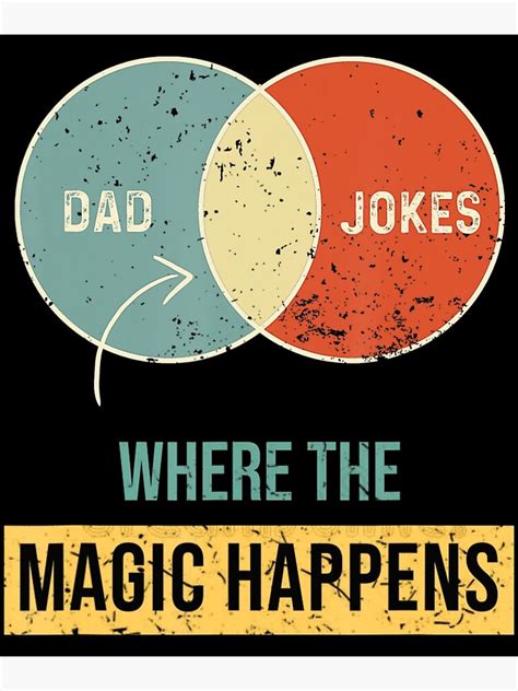 Mens Dad Jokes Where The Magic Happens For A Dad Joke Fans Poster For