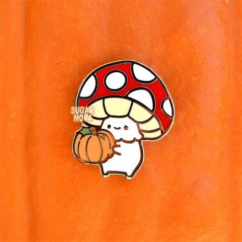 Pumpkin Mushroom Hard Enamel Pin Fall Autumn Halloween Etsy
