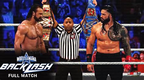 full match roman reigns vs drew mcintyre wwe universal title match wrestlemania backlash