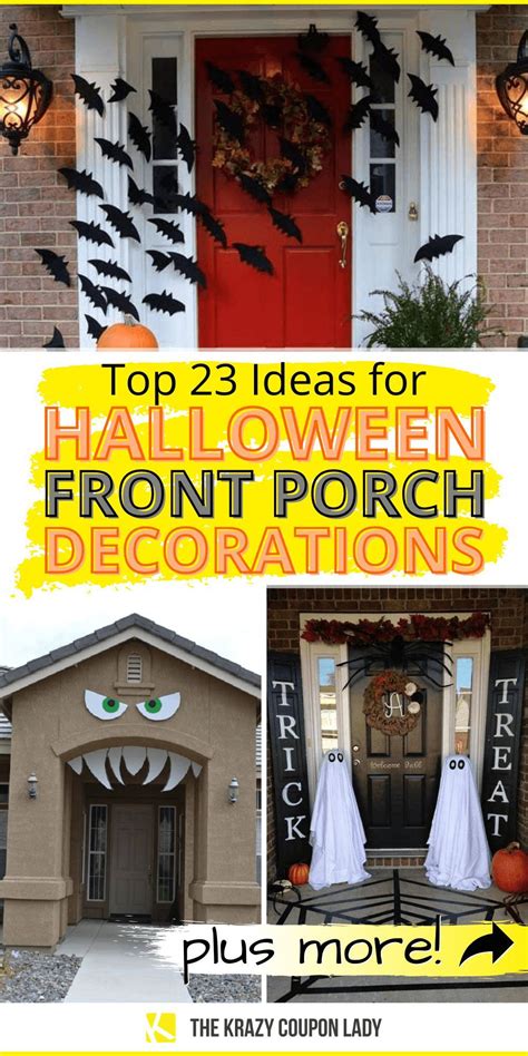 Halloween Front Porch Decorations With Text Overlay