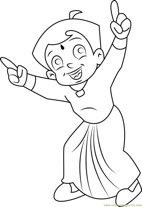 Dancing Chhota Bheem Coloring Page Free Chota Bheem Coloring Pages