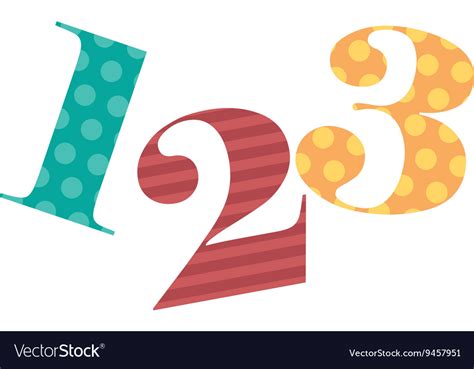 123 Numbers Drawing Isolated Icon Design Vector Image