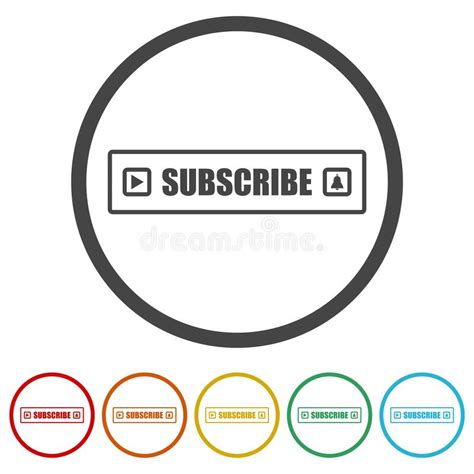 Subscribe Logo Template Set Icons In Color Circle Buttons Stock Vector