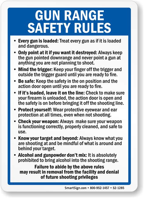 Gun Safety Signs Shooting Range Gun Safety Signs