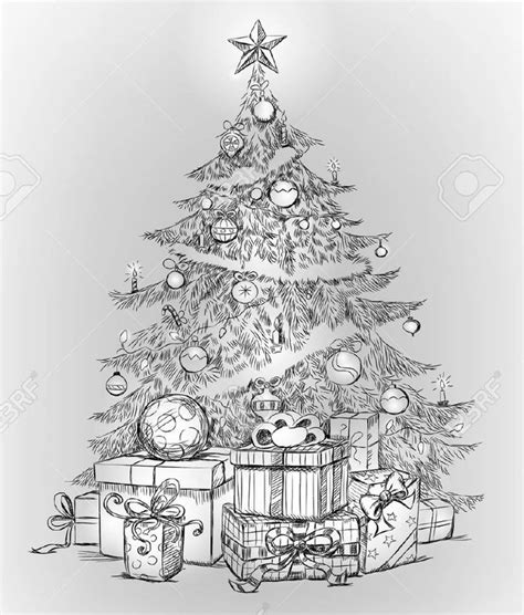 21 Christmas Pencil Drawings Christmas Tree Drawing Easy Christmas