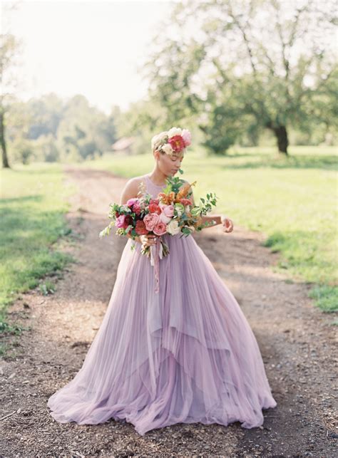 The Bride Wore A Purple Wedding Gown And Were Obsessed Lilac